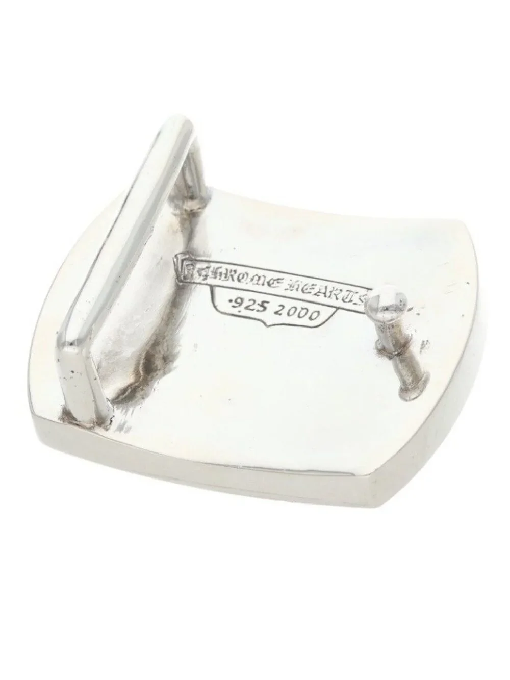 Chrome Hearts Buckl Mil Star Military Raised Silver Buckle Belt